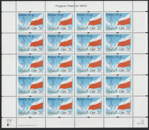 Fi. 3613 - Przyjęcie Polski do NATO - prawy margines perforowany - CZYTAJ OPIS! 