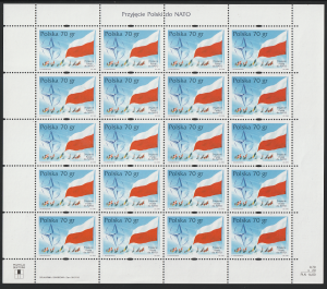 Fi. 3613 - Przyjęcie Polski do NATO - prawy margines nieperforowany - CZYTAJ OPIS!