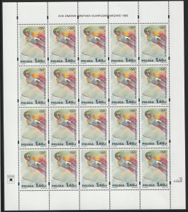 Fi. 3542 - XVIII Zimowe Igrzyska Olimpijskie Nagano 1998 - dolny margines perforowany