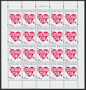 Fi. 3370 II Kocham Cię- dolny marg perforowany, łezka na dole