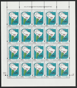 Fi. 3512 - 100 lat osadnictwa polskiego w Argentynie - dolny margines nieperforowany